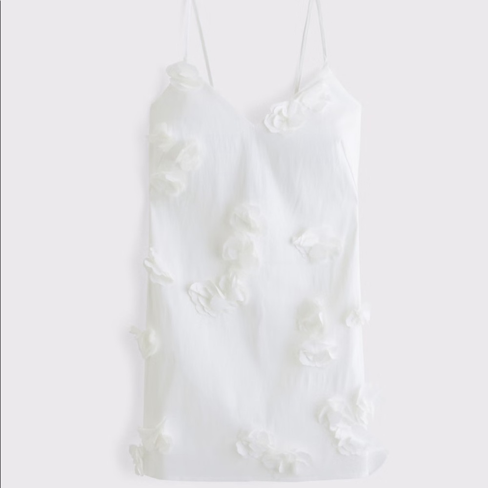 NWT White 3D flower mini dress